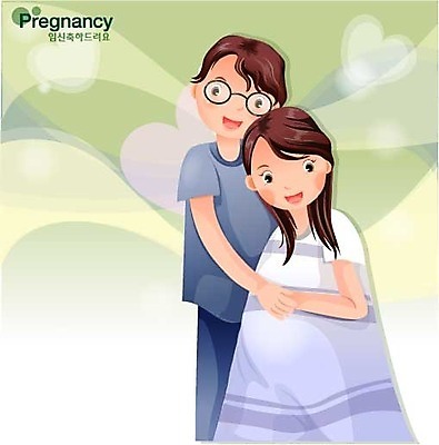 EPS 부부 계절 여자 남자 행복 일러스트 가정 엄마 사랑 가족애 미소 웃음 사람 상반신 두명 여름 부모 임산부 임신 하트 축하 아빠 태교 국내일러스트 모양 커플 감정 컨셉 가족 표정 파일형식 벡터