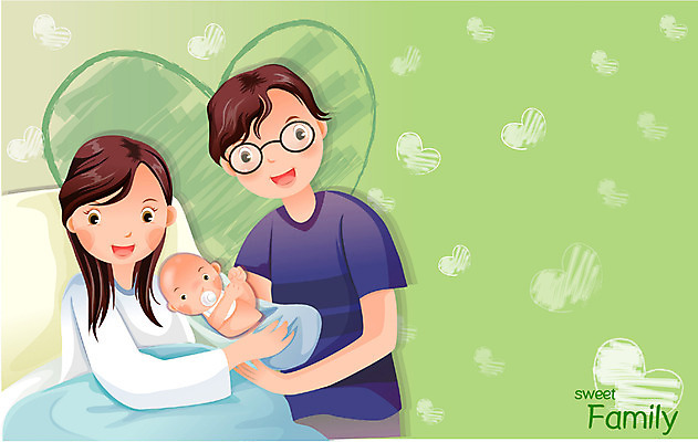 EPS 계절 여자 기념일 남자 행복 일러스트 가정 가족 안기 엄마 기념 실내 병원 사랑 가족애 미소 웃음 사람 세명 여름 부모 화목 육아 자녀 하트 침대 축하 아기 출산 아빠 노리개젖꼭지 즐거움 산부인과 국내일러스트 모양 감정 가구 컨셉 의학 관계 모션 표정 이벤트 내부 아기용품 파일형식 벡터