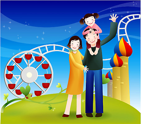 EPS 여자 남자 딸 행복 아들 어린이 일러스트 가정 가족 엄마 휴식 사람 취미 야외 라이프 세명 공휴일 소풍 놀이공원 자녀 아빠 놀이기구 주말 상업시설 국내일러스트 기념일 감정 컨셉 관계 생활 야외활동 테마파크 시설 상업 파일형식 벡터