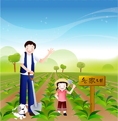 EPS 주간 여자 남자 딸 행복 어린이 밭 채소 일러스트 가정 가족 휴식 사람 취미 야외 두명 라이프 초록색 공휴일 농장 자녀 아빠 주말 주말농장 부녀 국내일러스트 자연요소 기념일 감정 컬러 컨셉 농업 관계 생활 파일형식 벡터