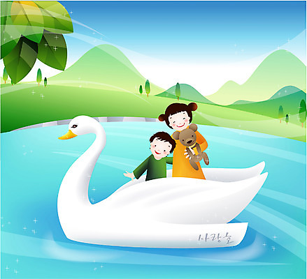 EPS 주간 여자 남자 딸 행복 아들 호수 어린이 일러스트 가정 가족 휴식 사람 취미 야외 두명 라이프 공휴일 자녀 보트 백조 주말 오리보트 어린이만 국내일러스트 자연요소 기념일 감정 컨셉 배_교통 관계 조류 생활 파일형식 벡터