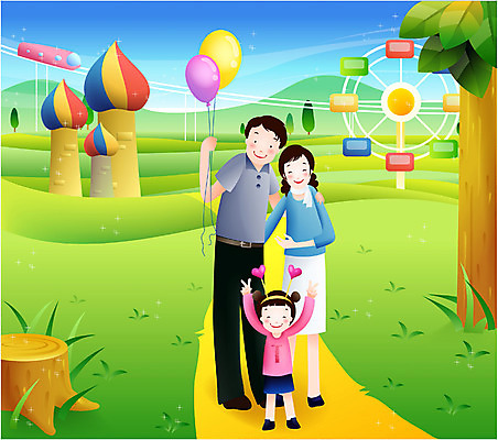 EPS 주간 여자 남자 딸 행복 어린이 일러스트 가정 가족 엄마 휴식 사람 취미 야외 라이프 세명 공휴일 놀이공원 자녀 아빠 주말 풍선 상업시설 국내일러스트 자연요소 기념일 감정 컨셉 관계 생활 테마파크 시설 상업 파일형식 벡터