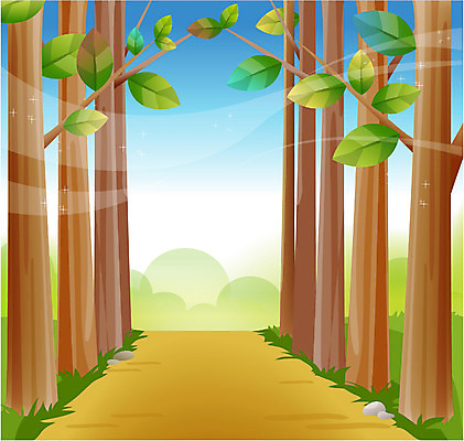 EPS 주간 나무 사계절 계절 길 백그라운드 일러스트 자연 여러그루 풍경 사람없음 야외 봄 수목원 국내일러스트 자연요소 식물 다수 생태계 파일형식 벡터