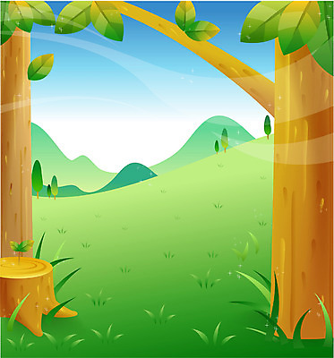 EPS 주간 나무 백그라운드 일러스트 자연 하늘 풍경 초원 사람없음 야외 국내일러스트 자연요소 식물 생태계 파일형식 벡터