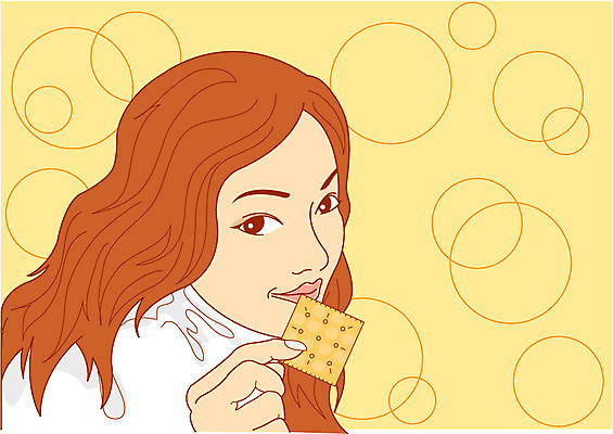 EPS 라이프스타일 여자 일러스트 휴식 한명 사람 상반신 20대 성인 크래커 과자 간식시간 여자만 여자한명만 성인여자만 청년만 청년여자만 성인한명만 청년여자한명만 성인여자한명만 성인만 국내일러스트 1 컨셉 디저트 청년 생활 쿠키 파일형식 벡터