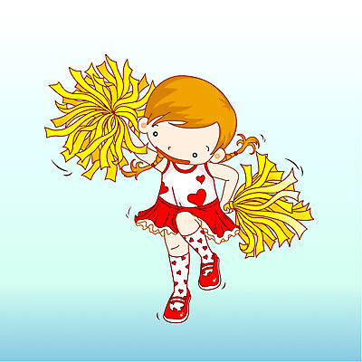 EPS 직업 라이프스타일 여자 어린이라이프 초등학생 어린이 일러스트 응원 한명 사람 소녀 치어리더 치어걸 여자만 여자한명만 어린이만 소녀만 소녀한명만 국내일러스트 1 학생 생활 파일형식 벡터