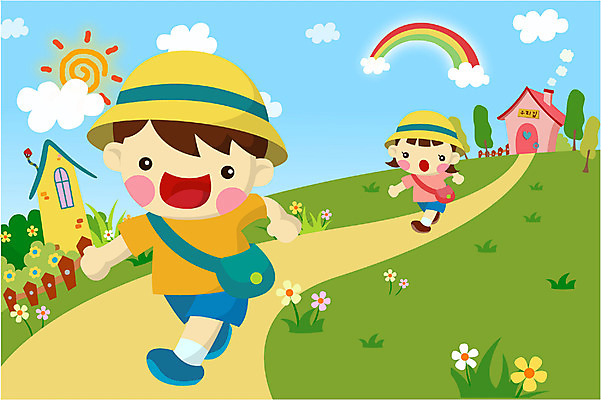 EPS 주간 식물 모자 사계절 계절 여자 교육 남자 건축 꽃 길 어린이 무지개 일러스트 주택 사람 잔디 야외 두명 생활 달리기 봄 유치원 유치원생 즐거움 입학 유치원복 어린이만 국내일러스트 자연요소 잡화 옷 감정 모션 건물 파일형식 벡터