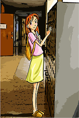 EPS 전신 학생 여학생 여자 교육 일러스트 청소년 한명 서기 사람 10대 스쿨라이프 사물함 여자만 여자한명만 십대만 십대여자만 십대여자한명만 국내일러스트 1 라이프스타일 학교 모션 파일형식 벡터