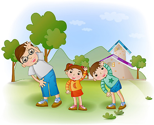 EPS 주간 나무 여자 남자 딸 아들 어린이 일러스트 가족 주택 건강 남매 사람 소녀 소년 성인 야외 세명 운동 아빠 생활체조 체조 맨손체조 국내일러스트 자연요소 식물 관계 건물 파일형식 벡터