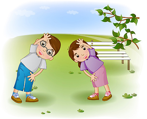 EPS 주간 나무 부부 커플 여자 남자 의자 일러스트 하늘 엄마 건강 사람 성인 야외 두명 운동 아빠 생활체조 체조 맨손체조 성인만 국내일러스트 자연요소 식물 가구 가족 관계 파일형식 벡터