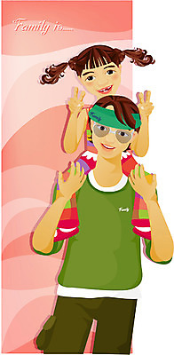 EPS 여자 남자 딸 행복 일러스트 가족 사람 두명 화목 목말 아빠 부녀 국내일러스트 감정 컨셉 관계 모션 파일형식 벡터