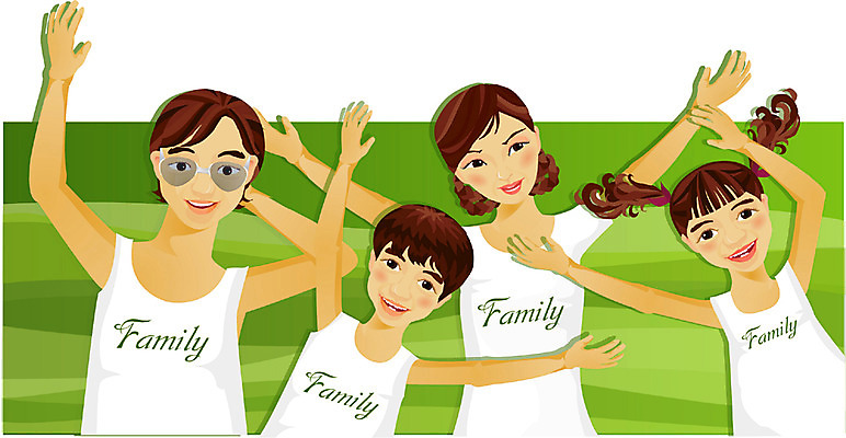 EPS 계절 여자 남자 딸 행복 아들 일러스트 가족 엄마 사람 여러명 상반신 여름 화목 아빠 단체티 국내일러스트 감정 다수 컨셉 티셔츠 관계 파일형식 벡터