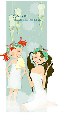 EPS 전신 여자 딸 행복 일러스트 가족 모녀 엄마 사람 두명 화목 목욕 여자만 국내일러스트 감정 컨셉 관계 청결 파일형식 벡터