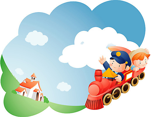 EPS 주간 직업 모자 학생 여자 남자 어린이라이프 어린이 일러스트 하늘 사람 소녀 소년 야외 두명 유치원 유치원생 기차 기관사 어린이만 국내일러스트 자연요소 라이프스타일 잡화 교육 육상교통 대중교통 파일형식 벡터