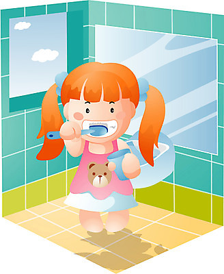 EPS 직업 학생 여자 어린이라이프 초등학생 어린이 일러스트 실내 한명 사람 소녀 유치원생 거울 욕실 양치 칫솔 세면대 화장실 여자만 여자한명만 어린이만 소녀만 소녀한명만 국내일러스트 1 라이프스타일 내부 위생용품 청결 파일형식 벡터