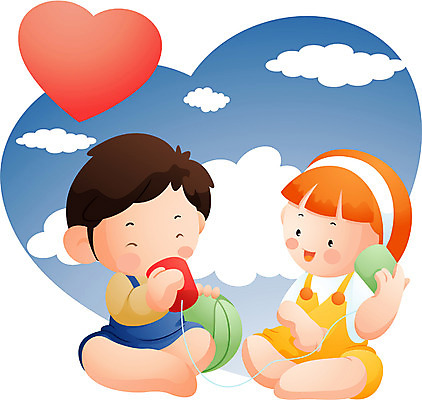 EPS 직업 학생 여자 남자 어린이라이프 어린이 일러스트 공 하늘 사람 소녀 소년 두명 유치원생 하트 전화기 어린이만 국내일러스트 모양 라이프스타일 파일형식 벡터