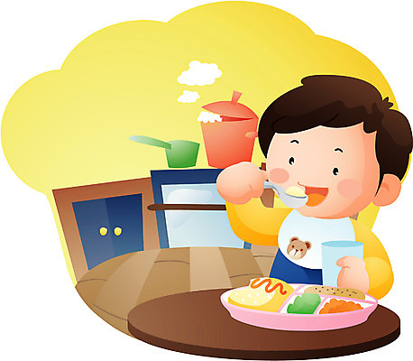 EPS 직업 학생 남자 어린이라이프 초등학생 어린이 일러스트 실내 한명 사람 소년 식사 유치원생 남자만 남자한명만 어린이만 소년만 소년한명만 국내일러스트 1 라이프스타일 내부 파일형식 벡터