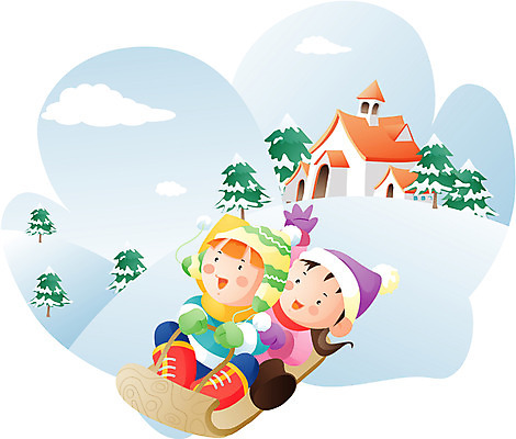 EPS 주간 나무 구름 직업 학생 계절 여자 남자 어린이라이프 어린이 겨울 일러스트 놀이 사람 소녀 야외 두명 유치원 유치원생 눈 썰매 어린이만 국내일러스트 자연요소 식물 라이프스타일 교육 날씨 파일형식 벡터