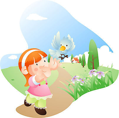 EPS 주간 구름 직업 학생 여자 어린이라이프 초등학생 어린이 일러스트 조류 하늘 주택 한명 사람 소녀 야외 유치원생 언덕 여자만 여자한명만 어린이만 소녀만 소녀한명만 국내일러스트 자연요소 동물 1 라이프스타일 건물 파일형식 벡터