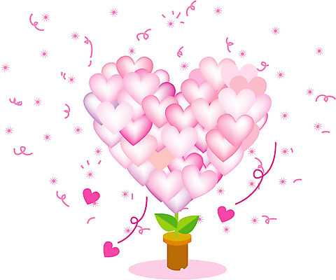 EPS 클립아트 식물 사계절 일러스트 화이트데이 발렌타인데이 선물 사랑 이벤트 사람없음 장식 봄 하트 오브젝트 이벤트용품 국내일러스트 모양 계절 감정 데이이벤트 파일형식 벡터