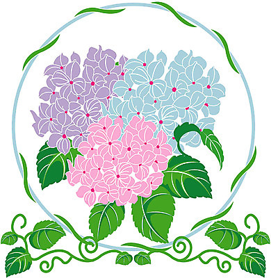 EPS 클립아트 식물 사계절 계절 꽃 일러스트 여름꽃 자연 사람없음 봄 수국 국내일러스트 생태계 파일형식 벡터 여름_계절