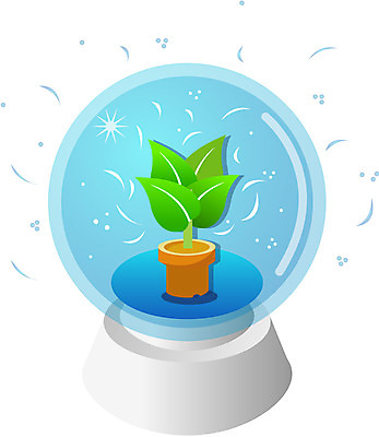 EPS 클립아트 식물 화분 일러스트 선물 장난감 새싹 오브젝트 스노글로브 유리구슬 국내일러스트 유리 장식 구슬 파일형식 벡터