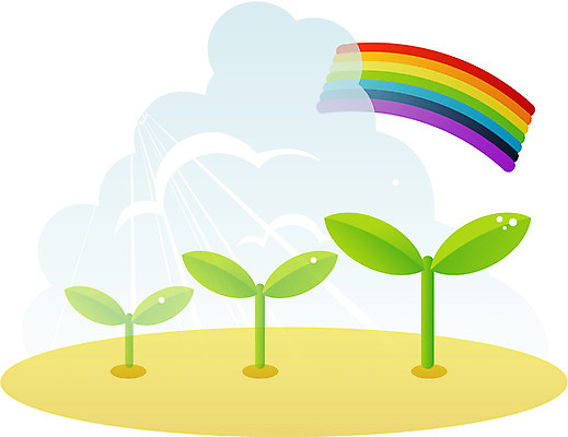 EPS 클립아트 식물 사계절 계절 무지개 일러스트 자연 새싹 봄 국내일러스트 자연요소 생태계 파일형식 벡터