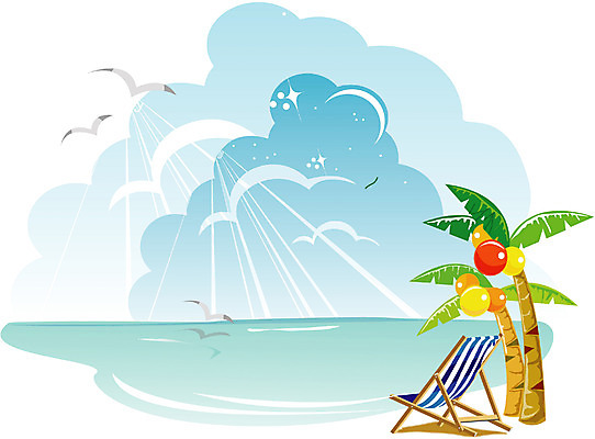 EPS 주간 클립아트 바다 여행 백그라운드 일러스트 자연 휴가 휴식 풍경 해변 사람없음 야외 여름 여름휴가 바캉스 국내일러스트 자연요소 계절 컨셉 생태계 파일형식 벡터 여름_계절