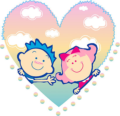 EPS 클립아트 커플 여자 남자 행복 어린이 일러스트 가정 사랑 사람 두명 화목 하트 어린이만 국내일러스트 모양 감정 컨셉 관계 파일형식 벡터