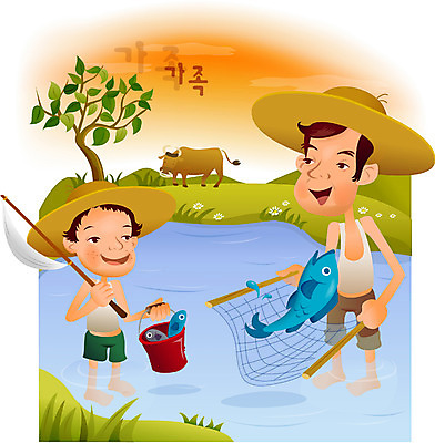 EPS 남자 행복 아들 일러스트 가족 낚시 어류 사람 야외 두명 레포츠 화목 물가 그물 개울 아빠 강가 즐거움 고기잡이 남자만 국내일러스트 감정 컨셉 관계 레저 어업 풍경 강 수중동물 파일형식 벡터