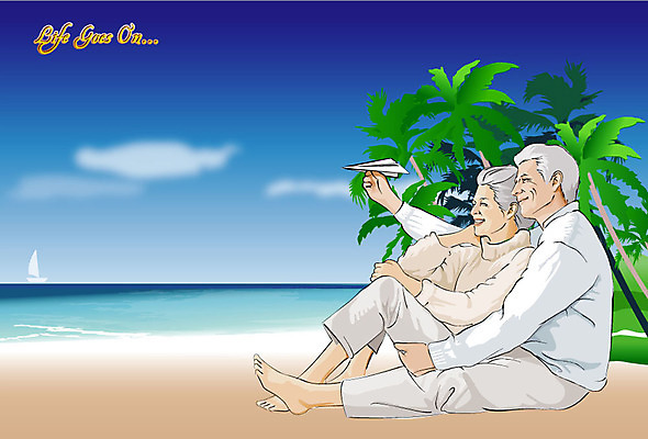 EPS 주간 웰빙 부부 커플 여자 할아버지 노년 남자 행복 할머니 여유 바다 여행 일러스트 사랑 사람 취미 해변 야외 두명 라이프 생활 실버라이프 노부부 다정 로맨틱 자유 실버 종이비행기 금술 우피족 잉꼬부부 노인만 성인만 국내일러스트 자연요소 라이프스타일 감정 컨셉 관계 성인 종이접기 파일형식 벡터