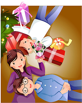 EPS 계절 여자 기념일 남자 종교 어린이 크리스마스 겨울 일러스트 가족 기념 실내 선물 사랑 가족애 사람 이벤트 소년 세명 부모 크리스마스트리 어린이만 국내일러스트 감정 관계 내부 파일형식 벡터