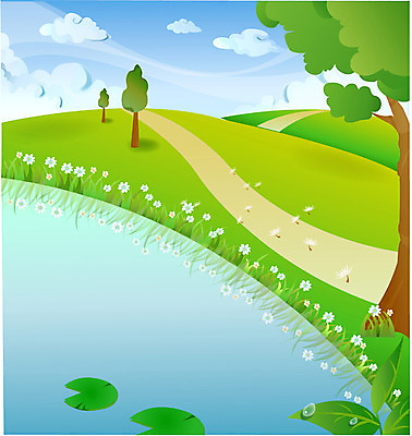 EPS 주간 나무 구름 사계절 계절 꽃 길 백그라운드 일러스트 자연 하늘 풍경 잔디 초원 야외 강 봄 풀잎 국내일러스트 자연요소 식물 잎 풀_식물 생태계 파일형식 벡터