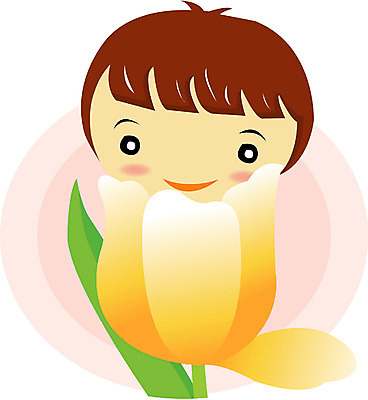 EPS 클립아트 라이프스타일 계절 남자 꽃 어린이 일러스트 상상 요정 사람 상반신 봄 어린이만 가상인물 국내일러스트 식물 생활 파일형식 벡터
