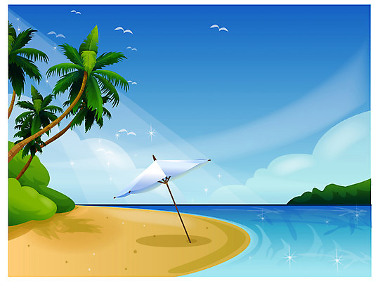 EPS 주간 계절 바다 여행 백그라운드 일러스트 자연 갈매기 하늘 날씨 휴가 풍경 해변 사람없음 야외 여름 관광지 여름휴가 바캉스 모래사장 야자수 맑음 파라솔 휴양지 국내일러스트 자연요소 나무 조류 장소 생태계 파일형식 벡터 여름_계절