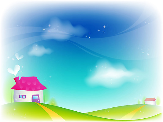 EPS 주간 사계절 계절 백그라운드 일러스트 자연 하늘 주택 풍경 초원 사람없음 야외 봄 국내일러스트 자연요소 건물 생태계 파일형식 벡터