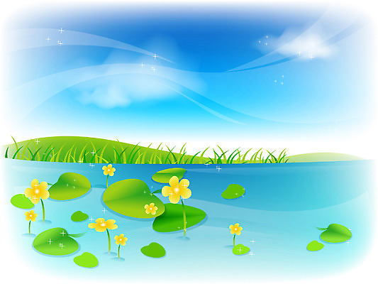 EPS 주간 사계절 계절 꽃 백그라운드 일러스트 자연 하늘 풍경 사람없음 야외 봄 연못 국내일러스트 자연요소 식물 생태계 파일형식 벡터