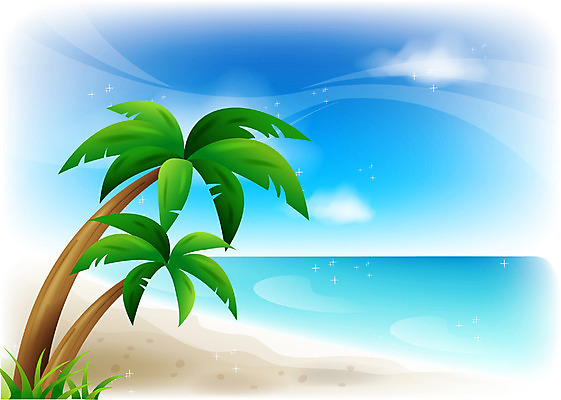 EPS 주간 나무 식물 구름 사계절 계절 바다 백그라운드 일러스트 자연 하늘 풍경 해변 사람없음 야외 여름 야자수 국내일러스트 자연요소 생태계 파일형식 벡터
