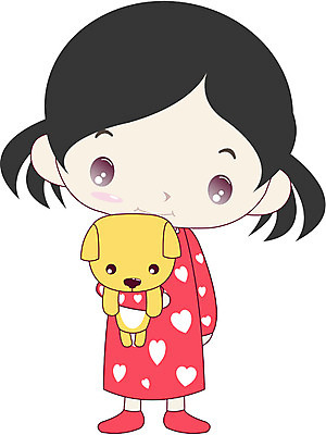 EPS 전신 클립아트 동물 척추동물 캐릭터 육지동물 여자 어린이 일러스트 포유류 서기 사람 소녀 반려동물 잠옷 개 강아지 여자만 어린이만 소녀만 일러캐릭터 옷 모션 파일형식 벡터