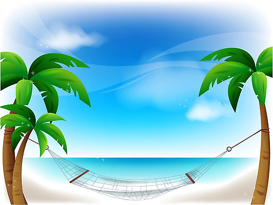 EPS 주간 나무 식물 구름 사계절 계절 바다 백그라운드 일러스트 자연 하늘 풍경 해변 사람없음 야외 여름 야자수 그네 휴양지 해먹 국내일러스트 자연요소 장소 침대 생태계 파일형식 벡터