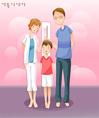 EPS 여자 남자 아들 일러스트 가족 엄마 사랑 가족애 사람 소년 세명 화목 아빠 키재기 국내일러스트 감정 어린이 컨셉 관계 측정 키_신체 파일형식 벡터