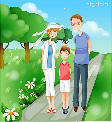 EPS 주간 계절 여자 남자 아들 일러스트 가족 하늘 엄마 사랑 가족애 사람 소년 야외 세명 봄 산책 아빠 주말 국내일러스트 자연요소 감정 어린이 관계 휴식 파일형식 벡터