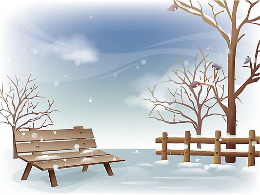 EPS 나무 사계절 계절 공원 공공시설 백그라운드 겨울 벤치 일러스트 자연 풍경 사람없음 야외 정원 눈 도시 겨울배경 국내일러스트 자연요소 식물 의자 날씨 시설 생태계 파일형식 벡터