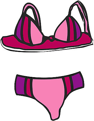 EPS 옷 수영복 스포츠용품 분홍색 컬러 일러스트 사람없음 세트 비키니 여성복 여성용 투피스 국내일러스트 스포츠 오브젝트 파일형식 벡터