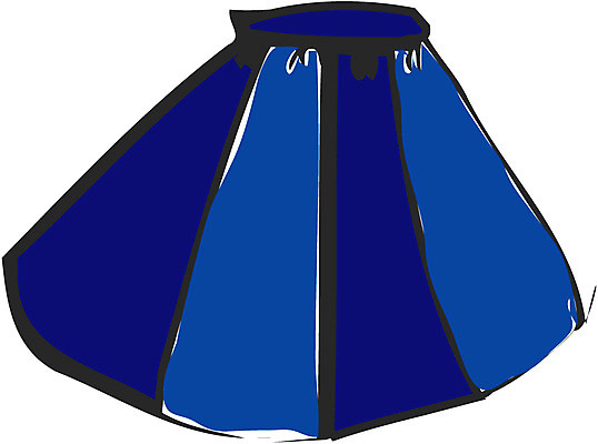 EPS 옷 컬러 일러스트 하의 사람없음 파란색 치마 한개 여성복 여성용 주름치마 국내일러스트 1 파일형식 벡터