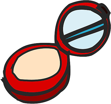 EPS 컬러 일러스트 사람없음 빨간색 한개 화장 뷰티 화장품 거울 오픈 오브젝트 여성용품 파우더 분 트윈케익 파우더팩트 팩트 국내일러스트 1 파일형식 벡터