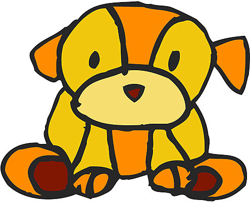 EPS 동물 척추동물 한마리 육지동물 인형 컬러 일러스트 포유류 사람없음 한개 장난감 주황색 개 강아지 오브젝트 강아지인형 국내일러스트 1 반려동물 파일형식 벡터