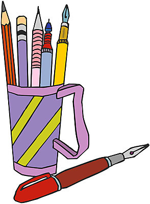 EPS 일러스트 문구용품 학용품 사람없음 필기구 연필 펜 볼펜 만년필 샤프 오브젝트 연필꽂이 펜촉 필통 국내일러스트 파일형식 벡터