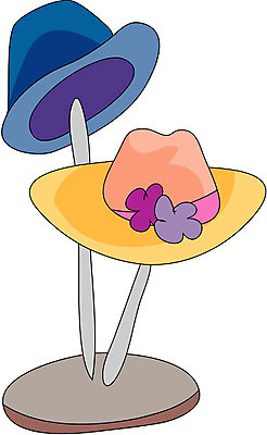 EPS 모자 잡화 일러스트 사람없음 두개 중절모 오브젝트 진열장 클로슈 여성용 남성용 보닛 모자걸이 장식대 국내일러스트 모자_잡화 2 자동차 파일형식 벡터