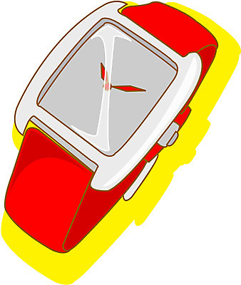 EPS 잡화 시계 컬러 생활용품 일러스트 장신구 사람없음 빨간색 한개 노란색 시간 손목시계 오브젝트 국내일러스트 1 파일형식 벡터